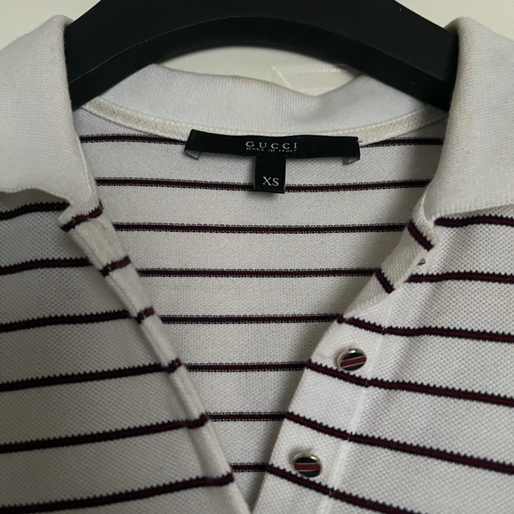 AUTH. GUCCI STRIPE COLLAR SHIRT UNISEX XS - Picture 8 of 11